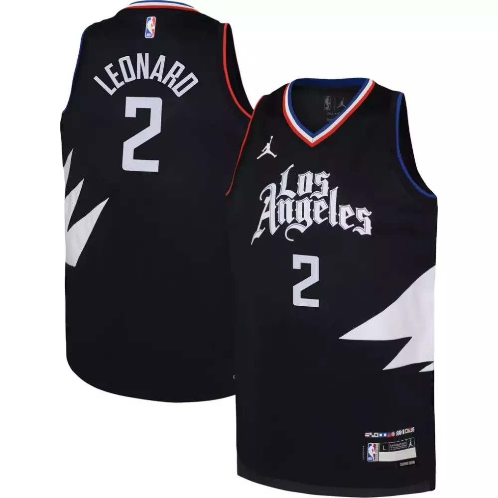 Kawhi Leonard 2 Jersey Black Jordan Brand Los Angeles Clippers Men Swingman Custom Design