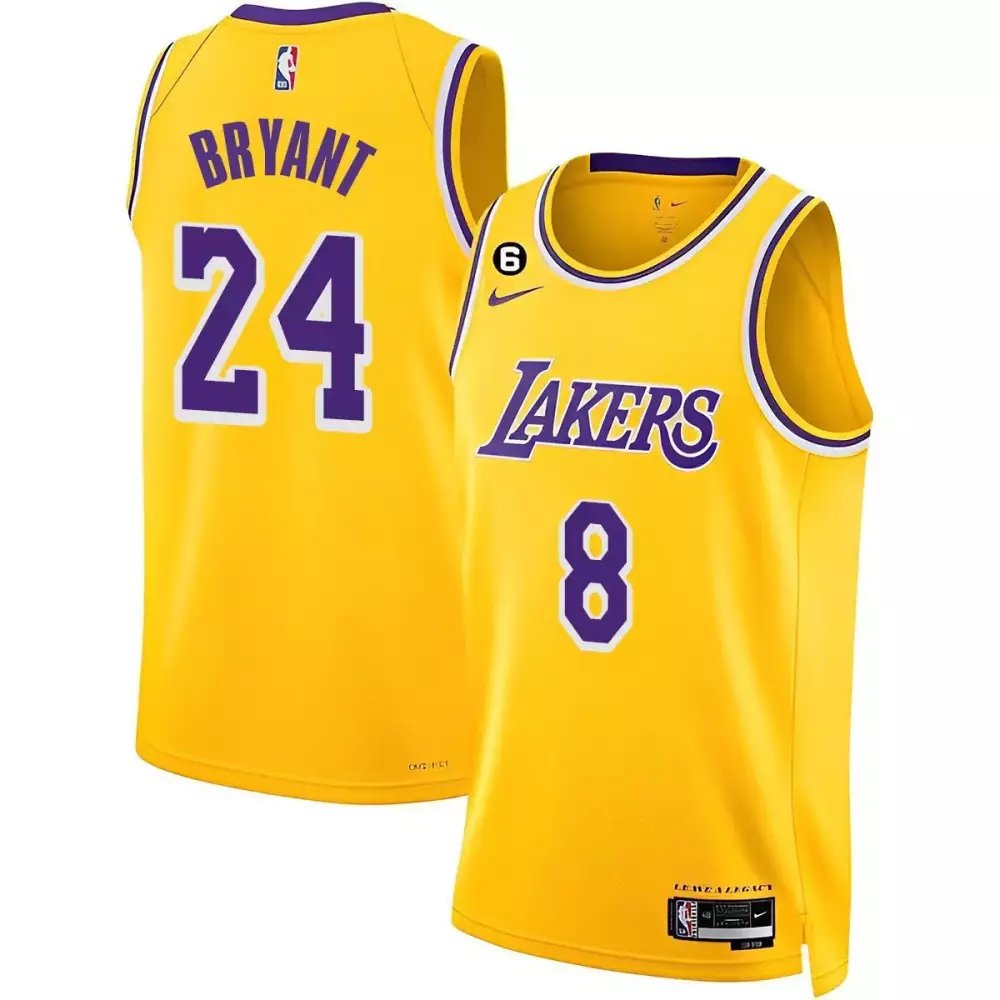 Kobe Bryant 24 Los Angeles Lakers Jersey Yellow Men Purple White Collection All Stitched