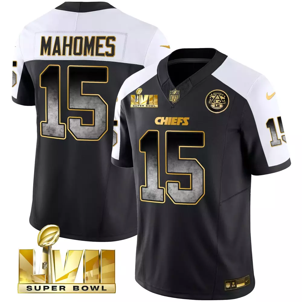 Patrick Mahomes 15 Chiefs Jersey Black Super Bowl Lvii AFC Championship 2021 Men