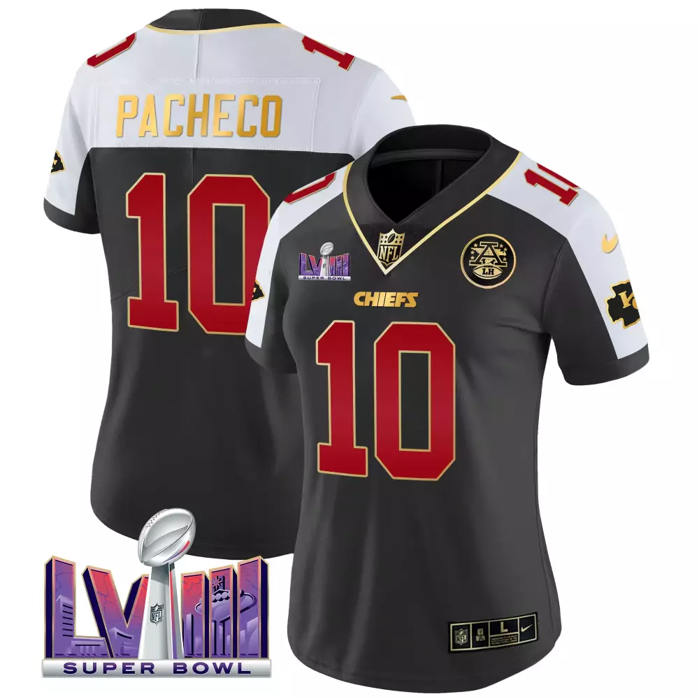 Pacheco Lvii 10 Chiefs Jersey Black Super Bowl Lviii Men Alternate Custom Design