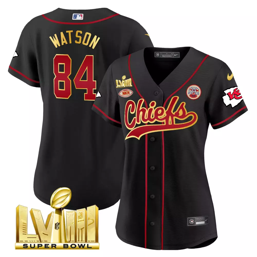 Tre Watson 84 Kansas City Chiefs Jersey Black Super Bowl Lviii Nkh 2023 Women Red