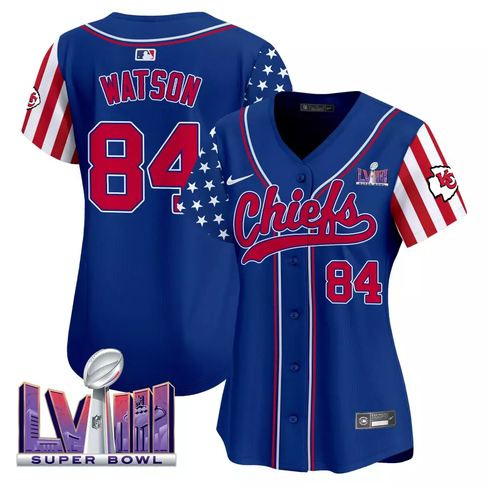 Tre Watson 84 Chiefs Jersey Royal Blue Super Bowl Lvii Women Custom Design Red White