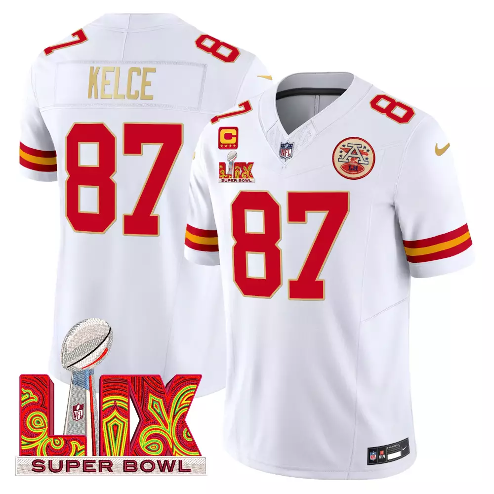 Travis Kelce 87 Jersey White Super Bowl Lvii Kansas City Chiefs 2022 Men Alternate