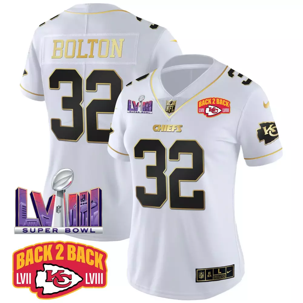 Nick Bolton 32 Chiefs Jersey White Back 2 Super Bowl Lvii Lviii Men Black Gold Vapor