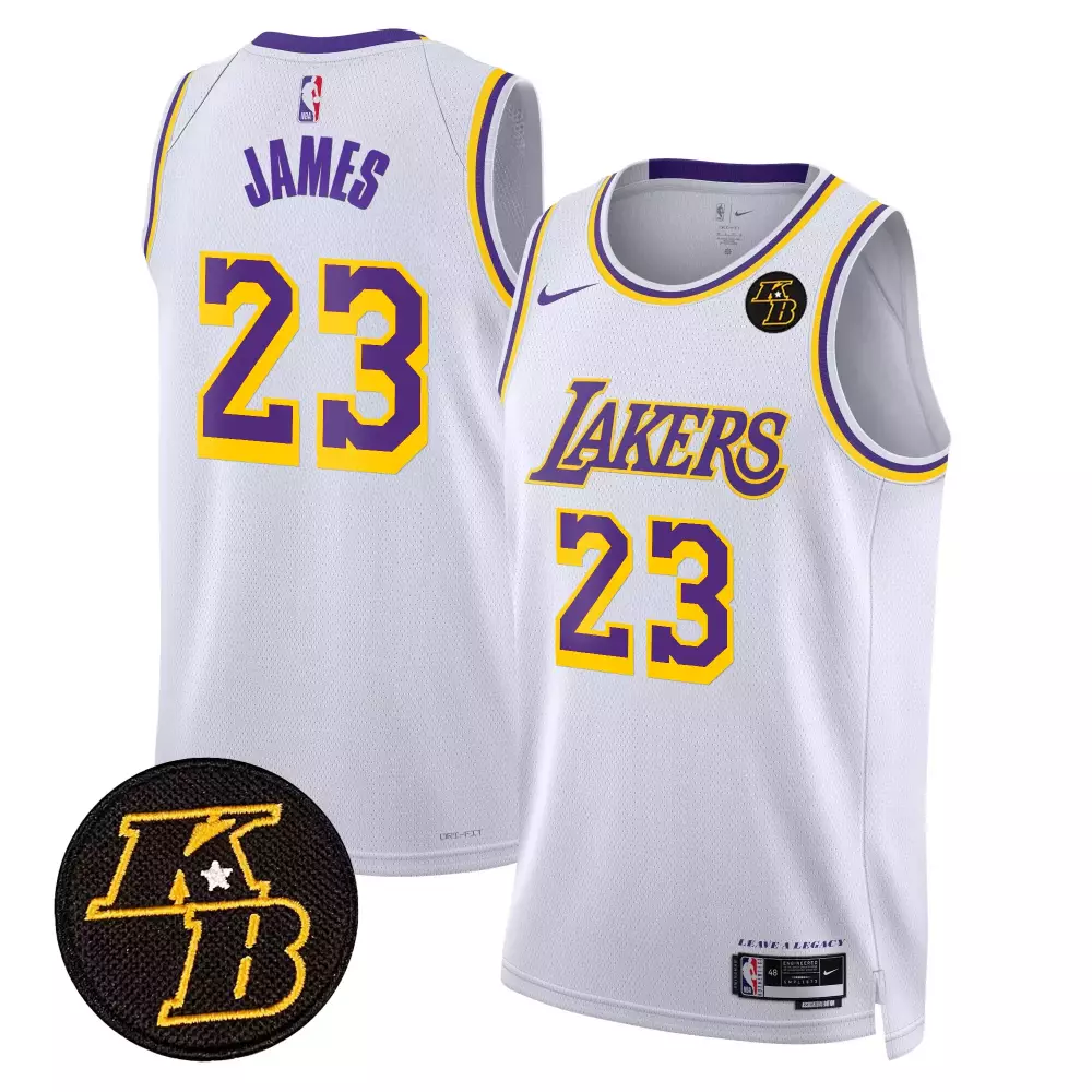 James 23 Lakers Jersey White Leave A Legacy Kb 2023 Men Purple Gold Swingman All