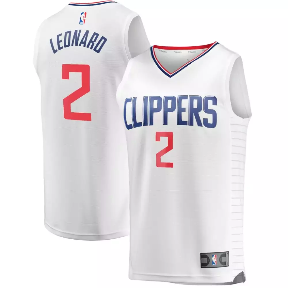 Kawhi Leonard 2 Clippers Jersey White Men Red Blue Replica