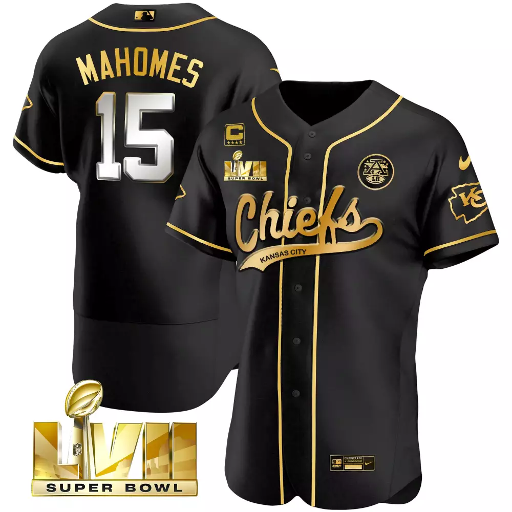 Patrick Mahomes 15 Chiefs Jersey Black Super Bowl Lviii Champions Lh Men Gold All