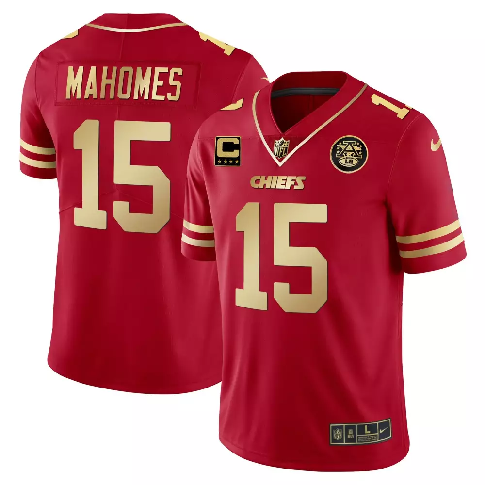 Patrick Mahomes 15 Chiefs Jersey Red Super Bowl Liv Champions Captain Men Authentic