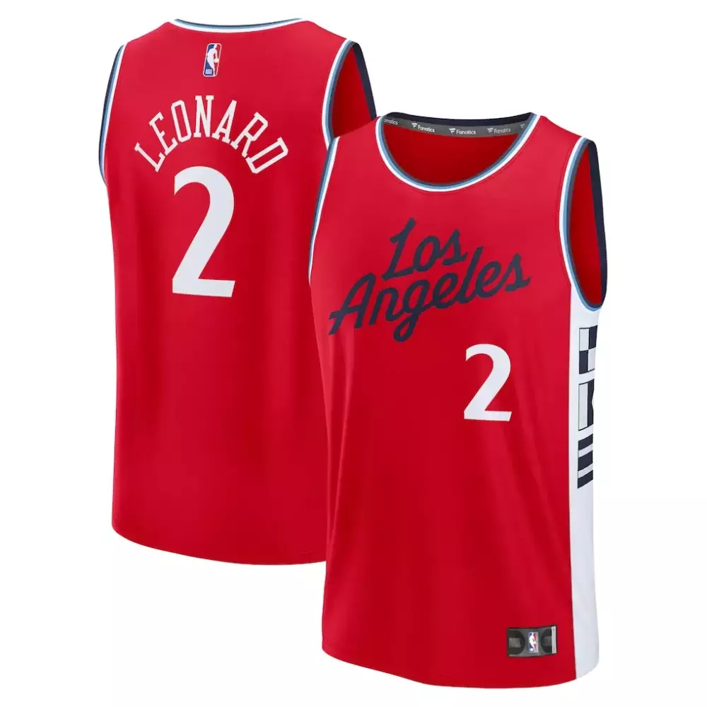 Kawhi Leonard 2 Jersey Red Los Angeles Clippers Men NBA White Blue Replica