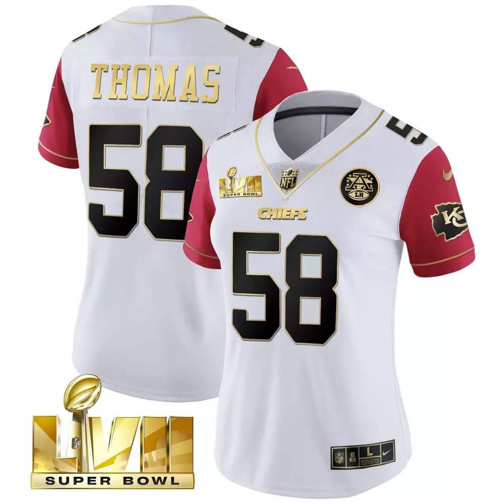 Thomas Dupe 58 Chiefs Jersey White Super Bowl Lvii Lh Men Player Red Black Gold All