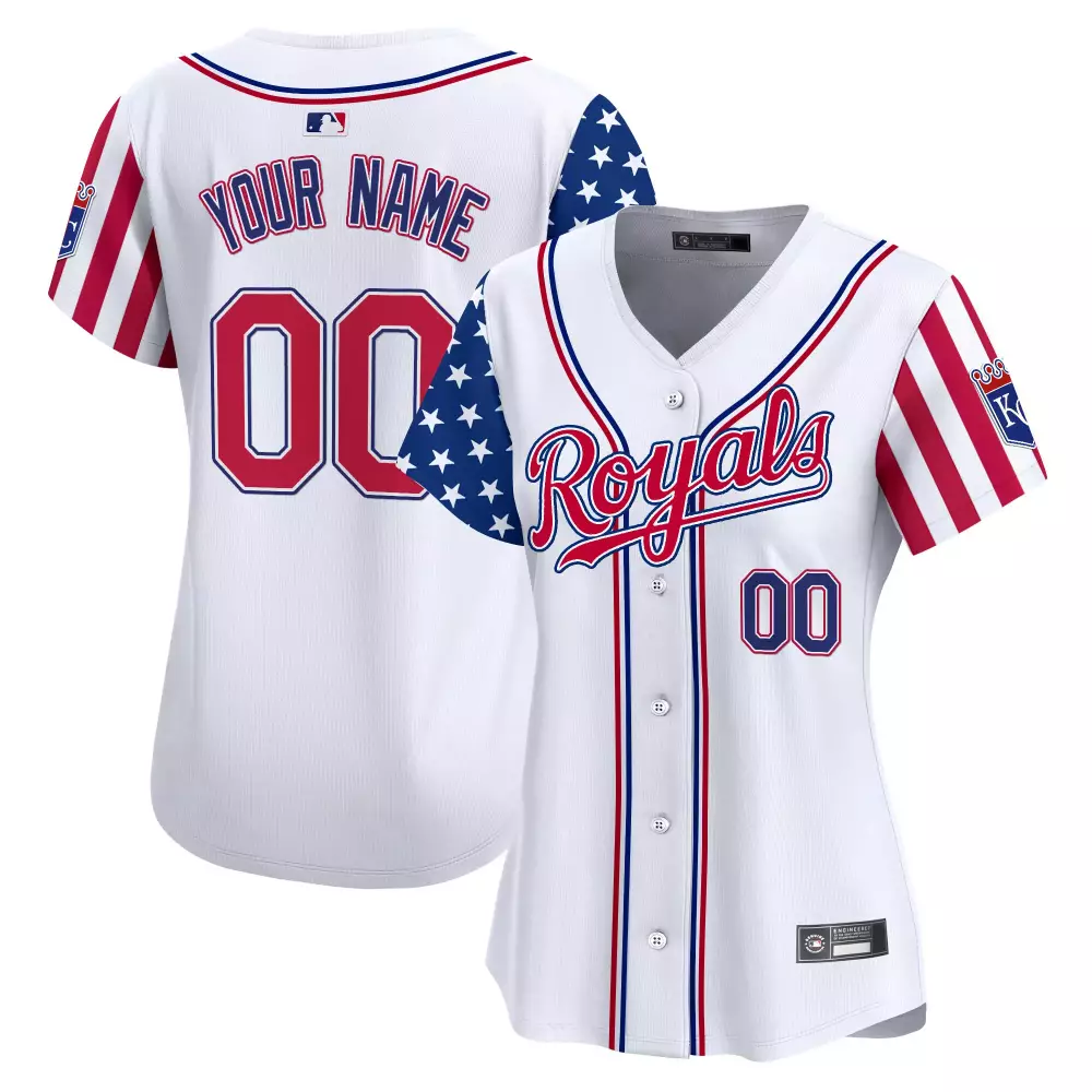 Custom Royals Jersey White Design Red Blue Vapor Embroidered