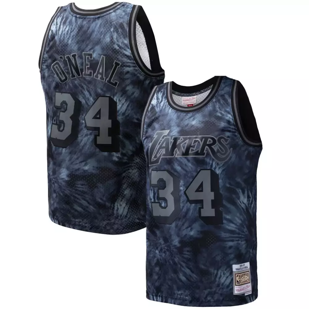 O'neal 34 Lakers Jersey Black 1996-97 Hardwood Classics Men Tie-dye Alternate Custom Design