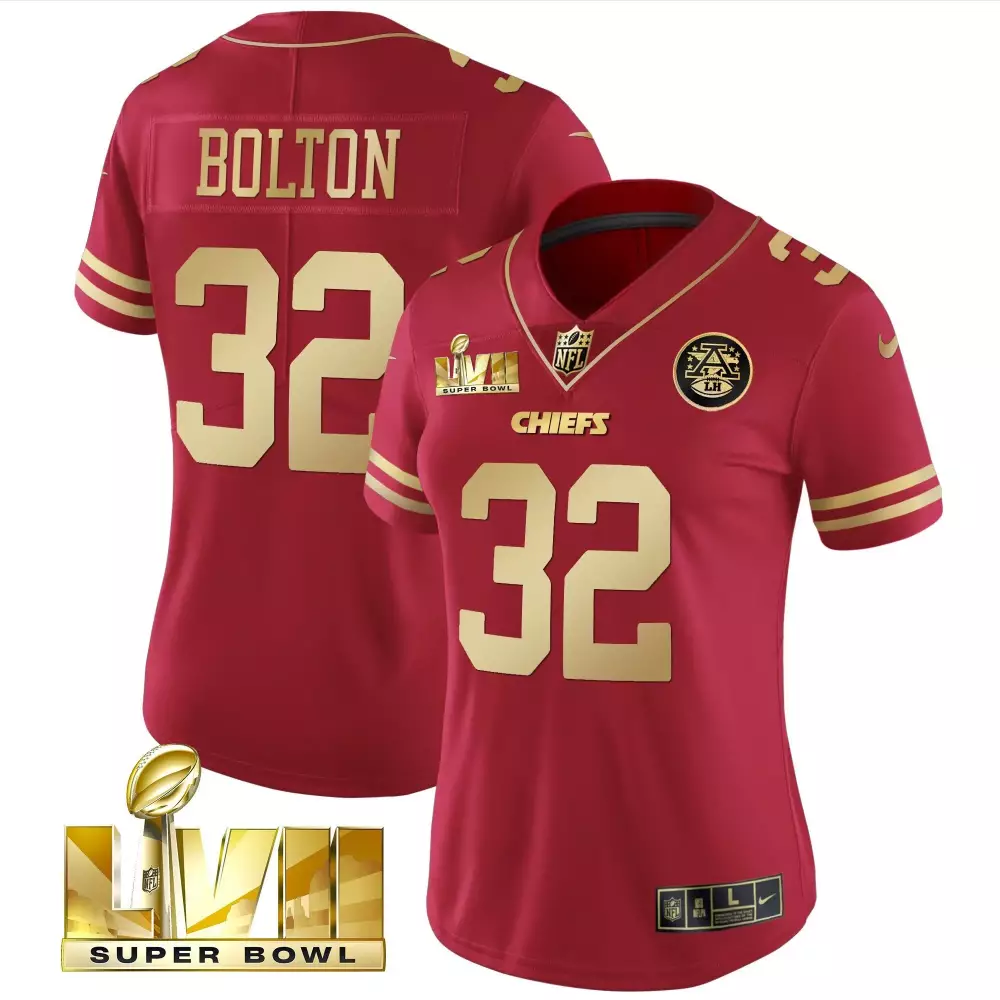 Nick Bolton 32 Chiefs Jersey Red Super Bowl Lvii 2021 Men Player Gold Vapor All Stitched