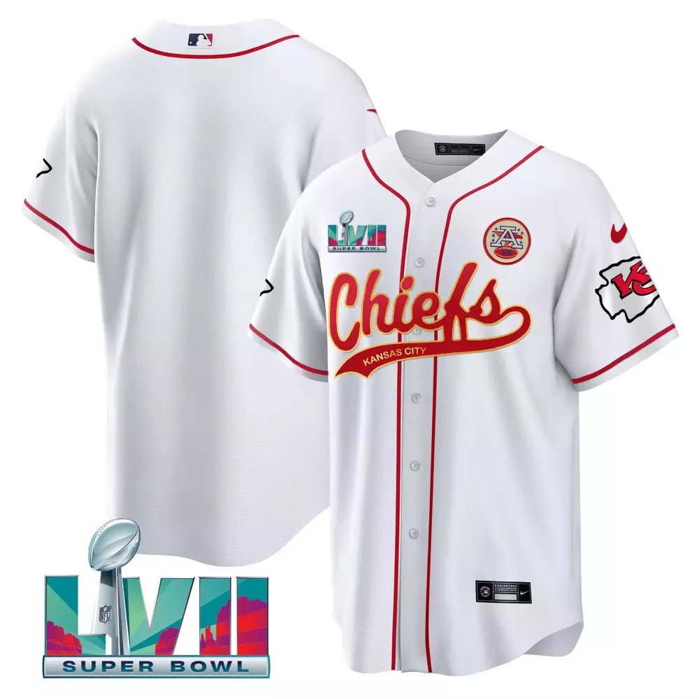 Patrick Mahomes Jersey White Super Bowl Lvii Kansas City Chiefs Men Red Gold All
