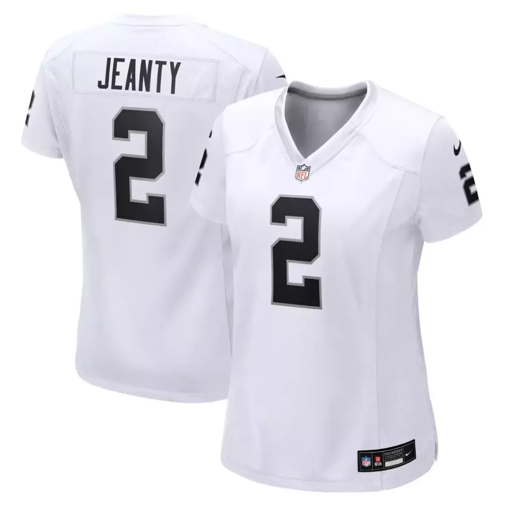Ashton Jeanty 2 Las Vegas Raiders Jersey White Women Black Game