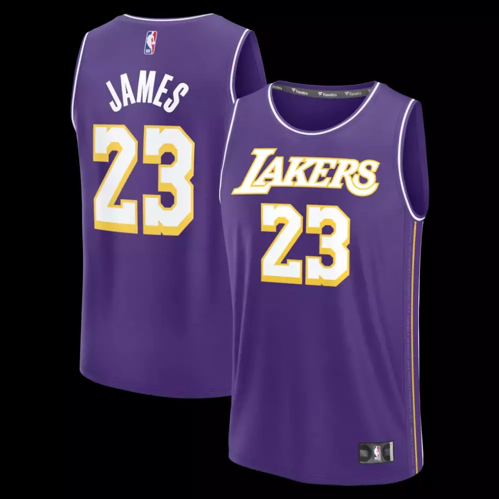 Lebron James 23 Lakers Jersey Purple Men Standard Yellow White