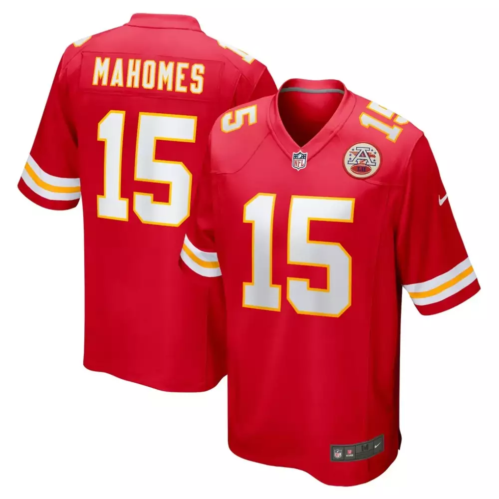 Patrick Mahomes 15 Jersey Red Kansas City Chiefs AFC Championship Men Player White
