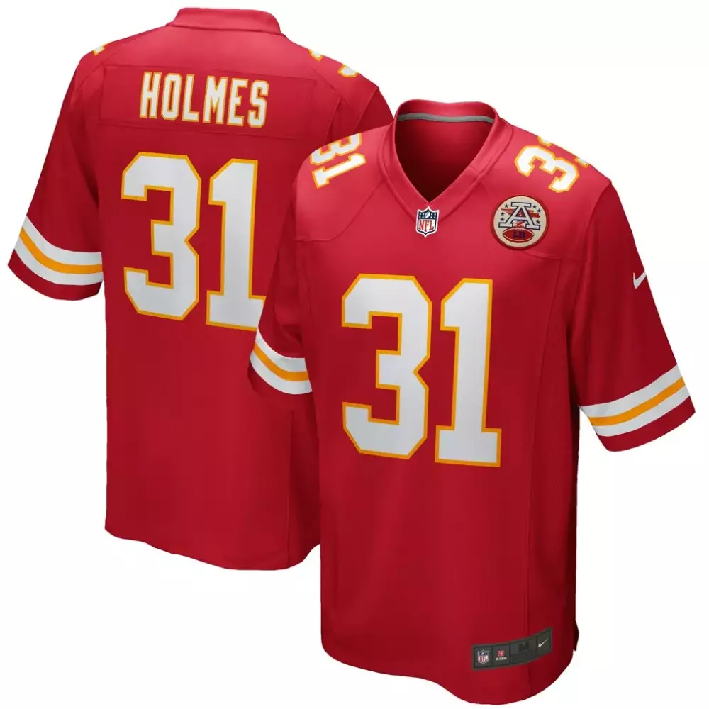 Priest Holmes 31 Jersey Red Super Bowl Lviii Champions Kansas City Chiefs Men Official