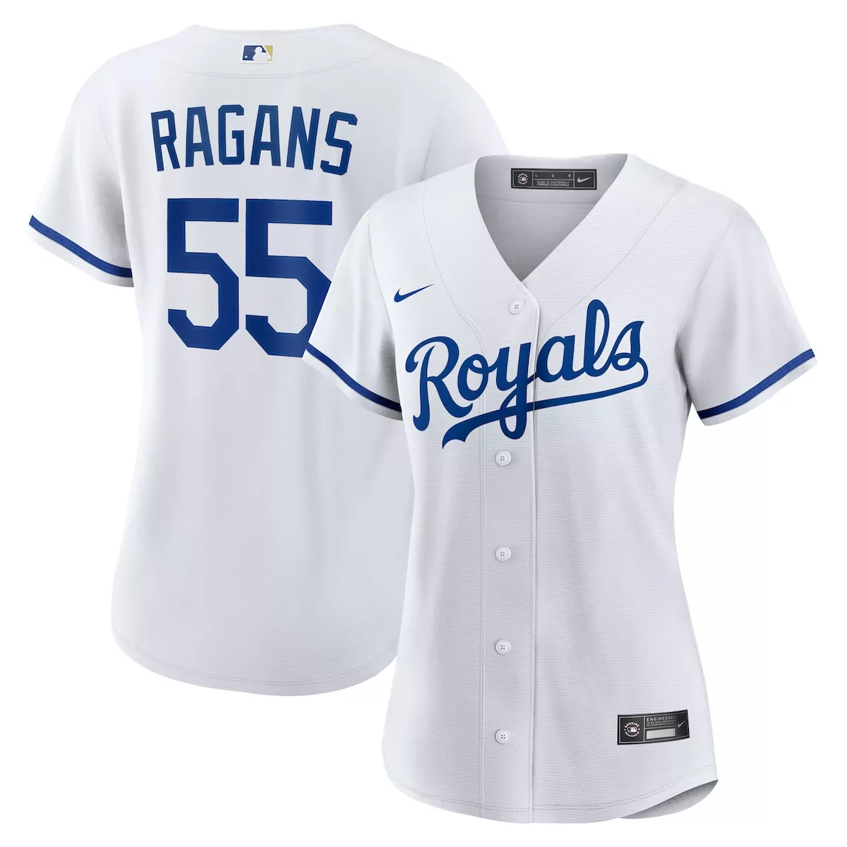 Cole Ragans 55 Royals Jersey White Women Blue Home