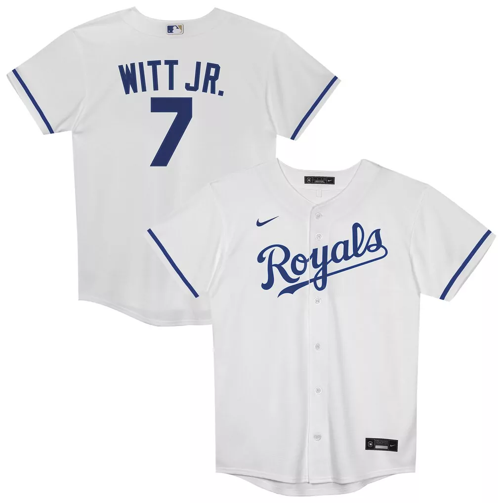 Bobby Witt Jr. 7 Royals Jersey White Men Royal Blue Home Replica