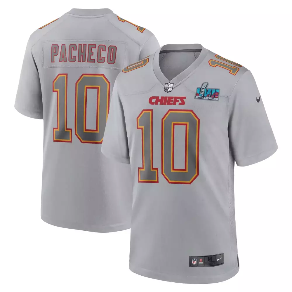 Isiah Pacheco 10 Chiefs Jersey Gray Super Bowl Lviii Men Red Yellow All Stitched