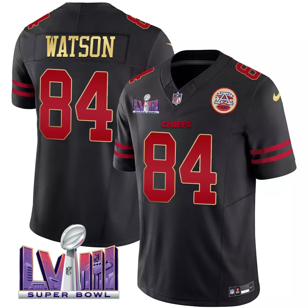 Watson Lvii 84 Chiefs Jersey Black Super Bowl Men Player Red All Stitched Vapor