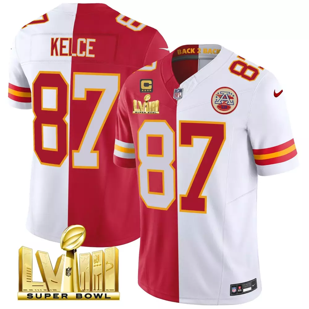 Travis Kelce 87 Jersey Red Super Bowl Lviii Back To Kansas City Chiefs Lvii Champions 2022