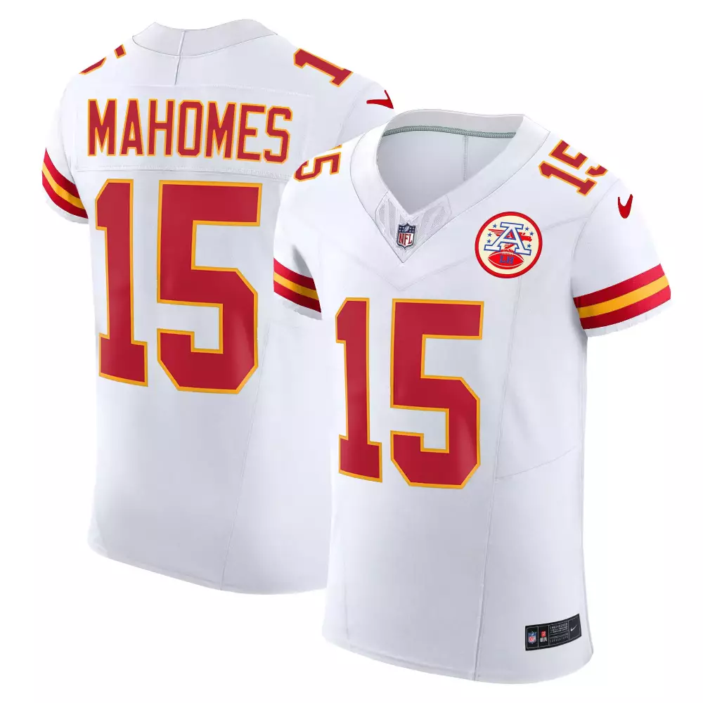 Patrick Mahomes 15 Jersey White Kansas City Chiefs Af Men Replica Alternate Red Yellow