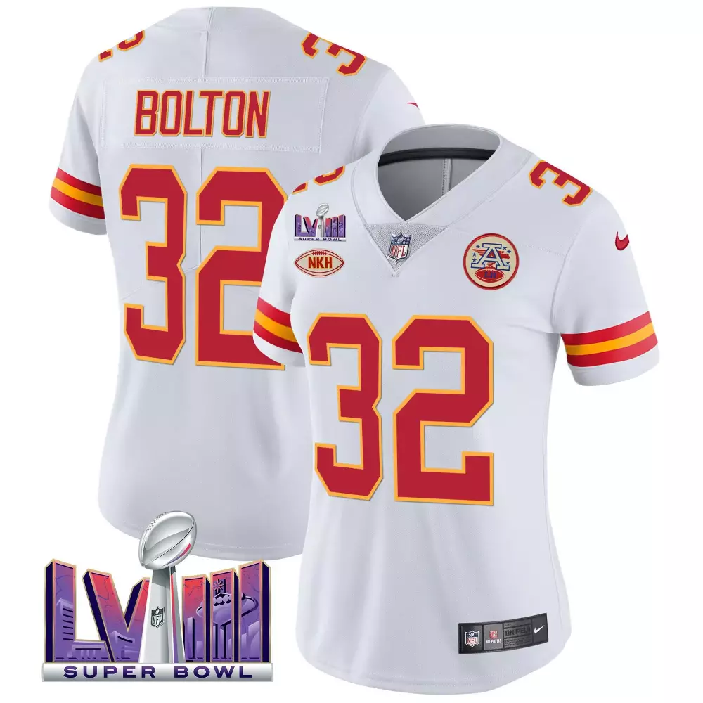 Nick Bolton 32 Kansas City Chiefs Jersey White Super Bowl Lviii Nkh Women Replica