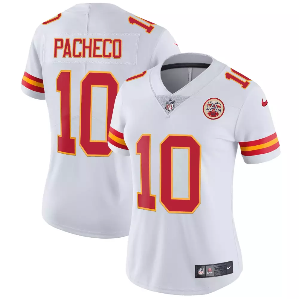 Isiah Pacheco 10 Jersey White Kansas City Chiefs Women Standard Alternate Red Yellow