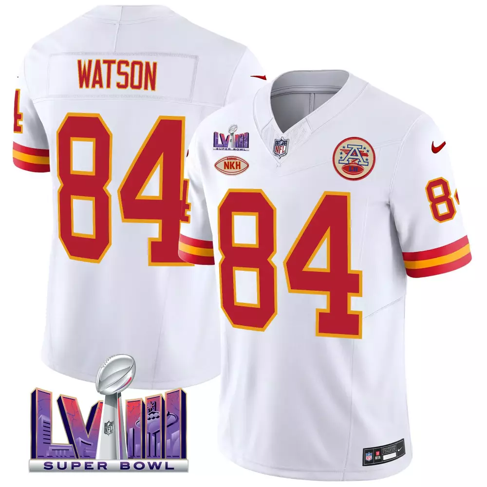 Watson Lvii 84 Kansas City Chiefs Jersey White Super Bowl Nkh Men NFL Red Yellow