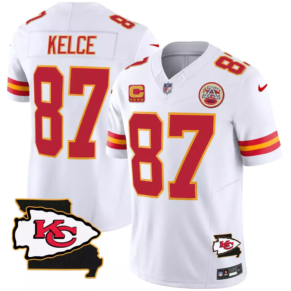 Travis Kelce 87 Jersey White NFL Salute To Service Kansas City Chiefs Stars Men Player