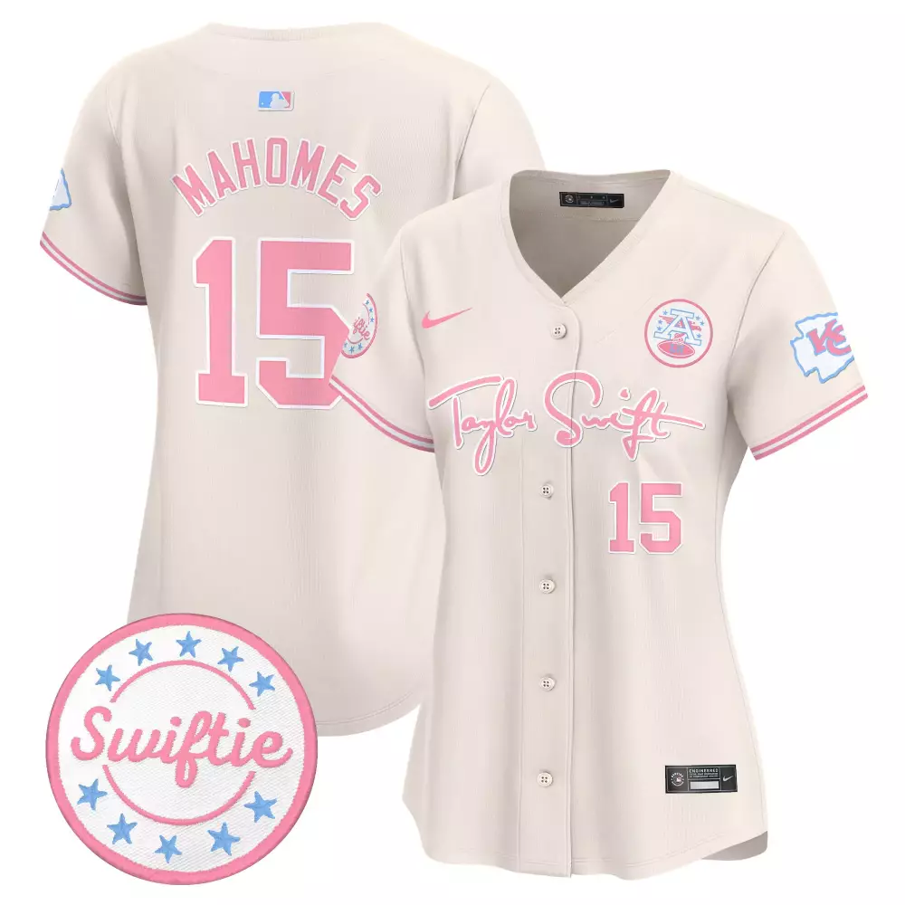 Patrick Mahomes 15 Jersey Cream Taylor Swift Kansas City Royals Swiftie 2023 Women