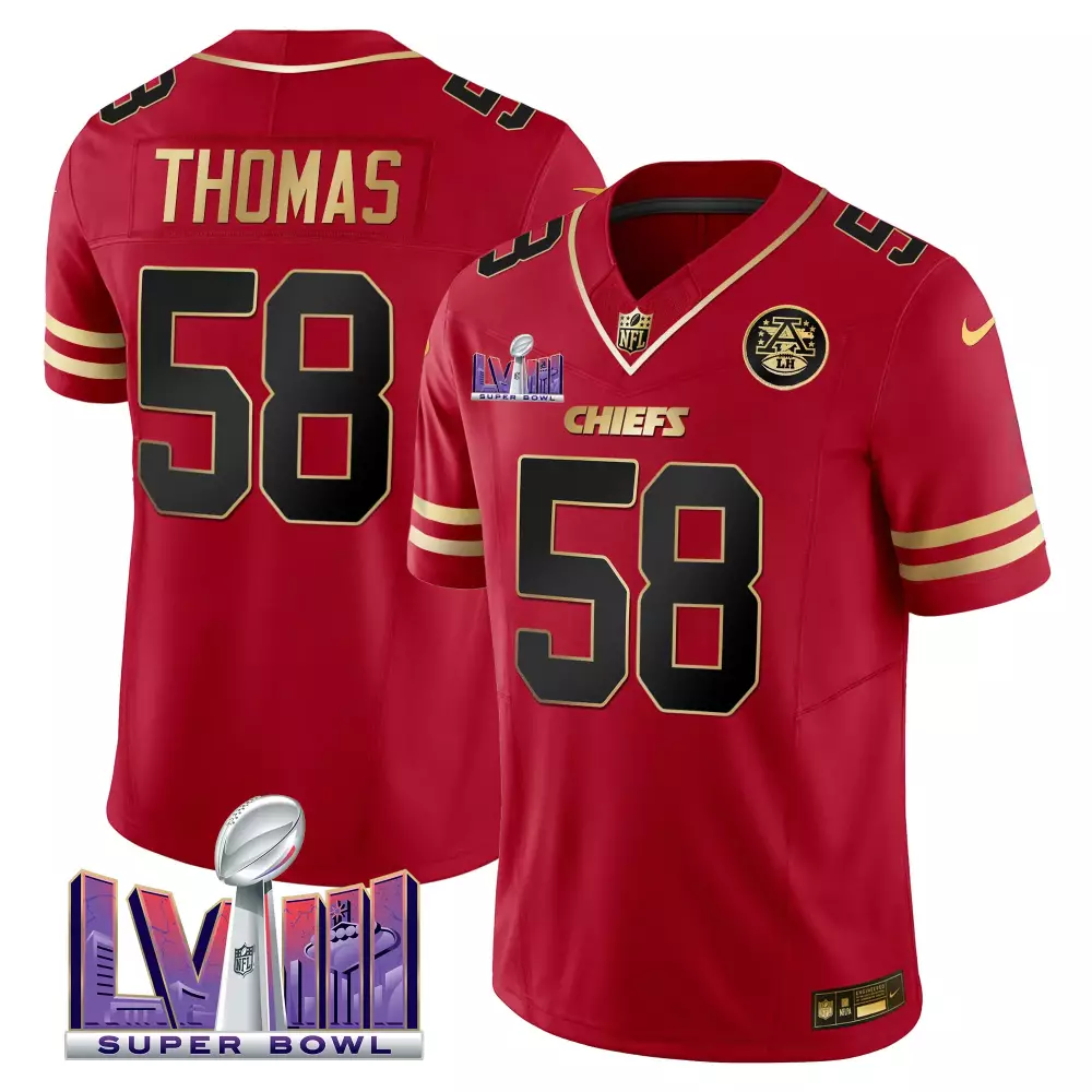 R Mason 58 Chiefs Jersey Red Super Bowl Lv Men Game Gold All Stitched Vapor