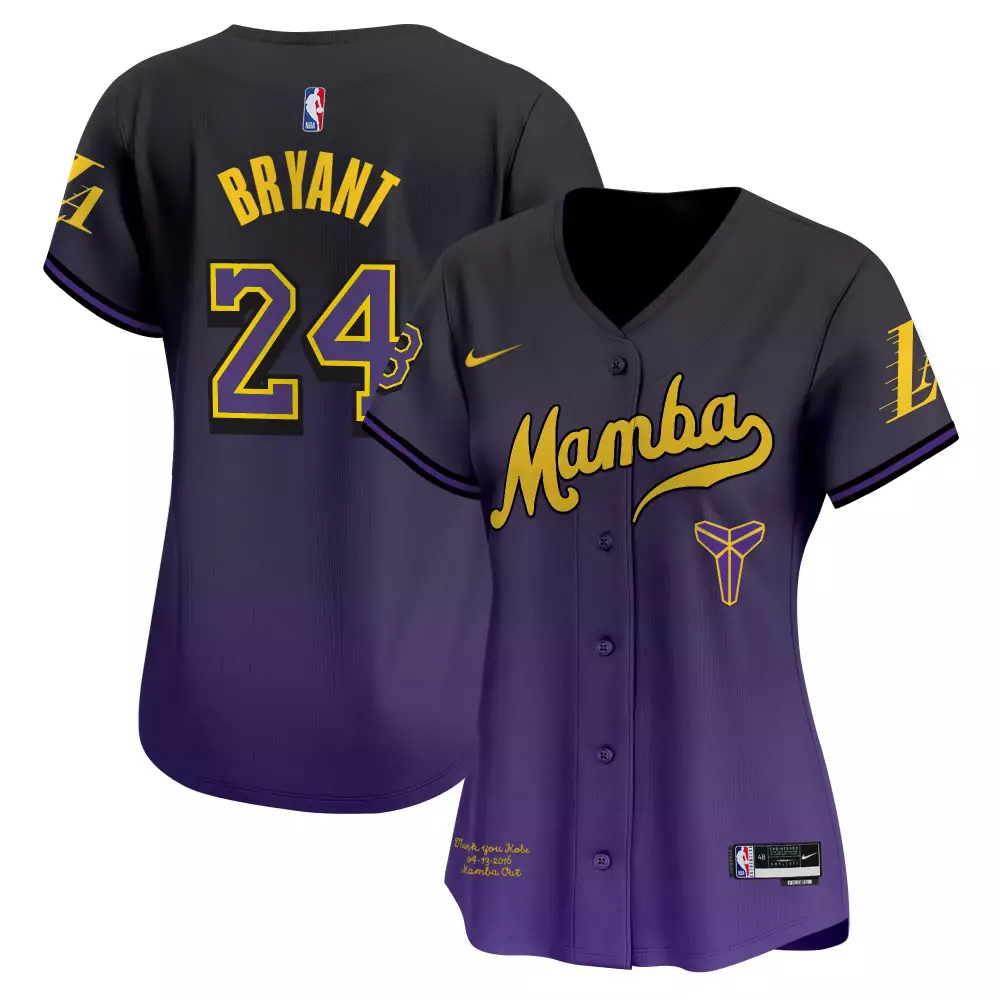 Kobe Bryant 24 Los Angeles Lakers Jersey Gray Mamba Day Tribute Men Split Design
