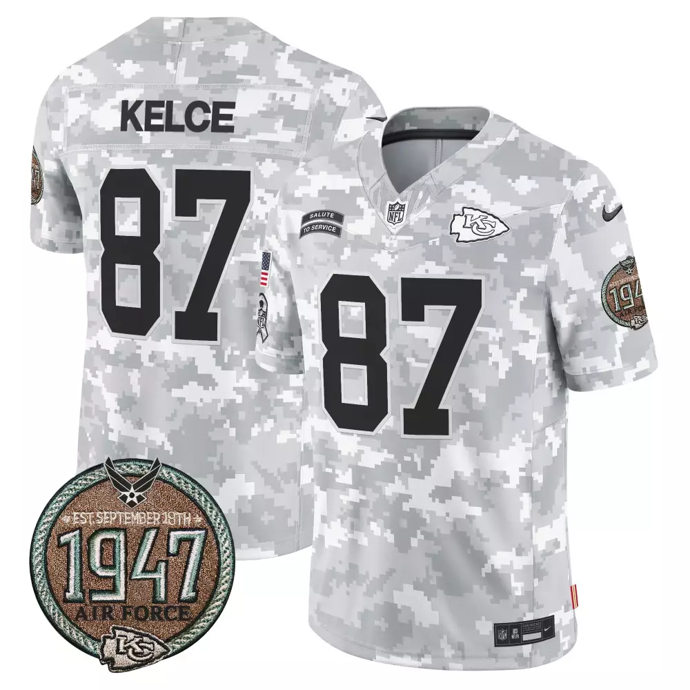 Travis Kelce 87 Jersey White Salute To Service Kansas City Chiefs Air Force 1947