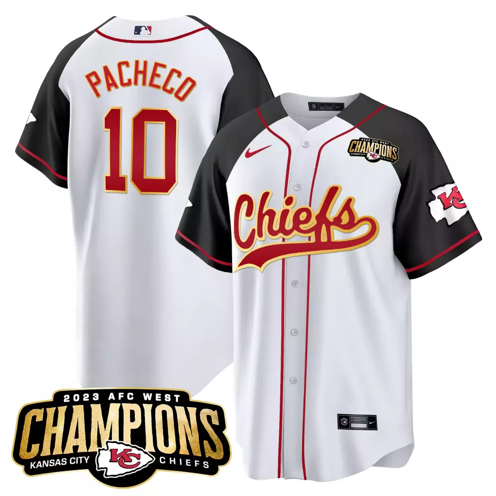Isiah Pacheco 10 Jersey White AFC West Champions Kansas City Chiefs 2023 Men Black
