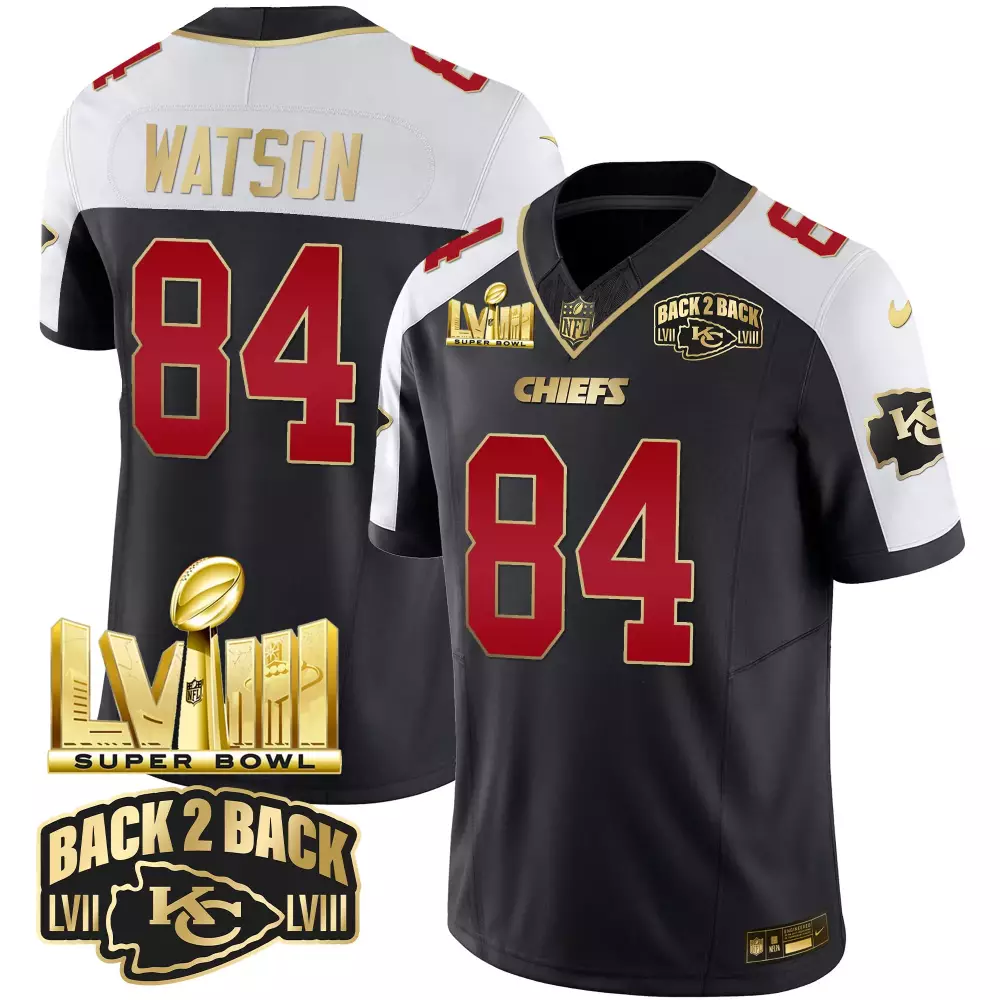 Tre Watson 84 Chiefs Jersey Black Back 2 Super Bowl Lvii Lviii 2023 Men Alternate