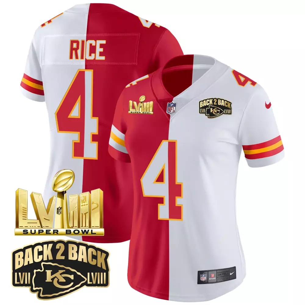 Rashee Rice 4 Kansas City Chiefs Jersey Red Super Bowl Lviii Champions Lvii 2023