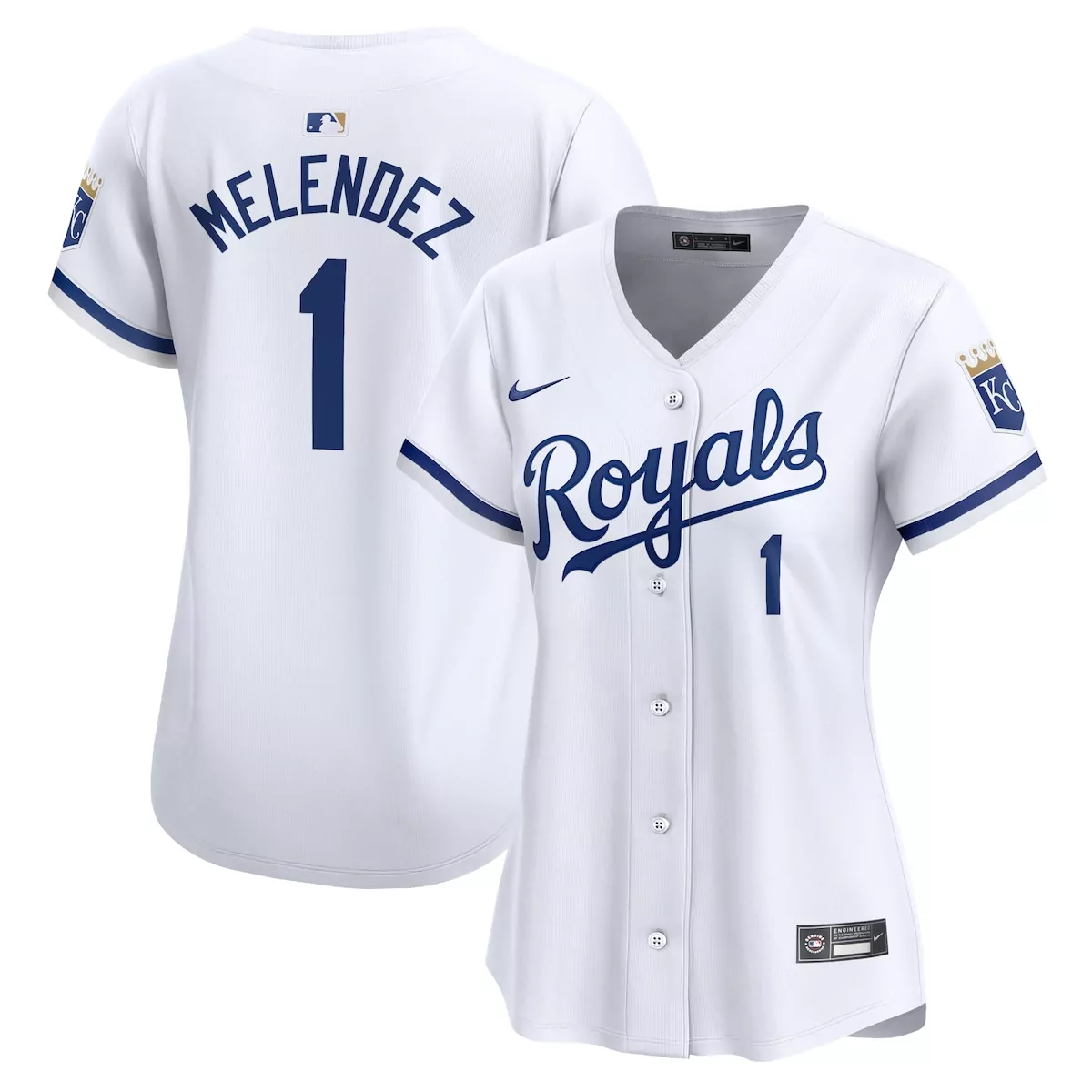 Mj Melendez 1 Royals Jersey White Women Royal Blue Home Limited