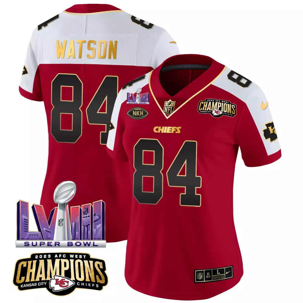 Tre Watson 84 Chiefs Jersey Red AFC West Champions Super Bowl Lviii Nkh 2023 Men