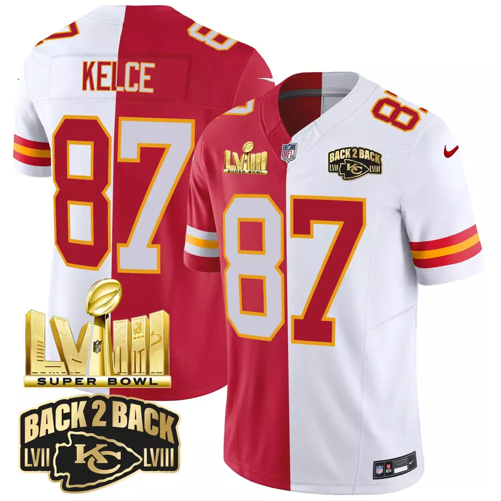 Travis Kelce 87 Jersey Red Super Bowl Lviii Kansas City Chiefs Lvii Champions 2023