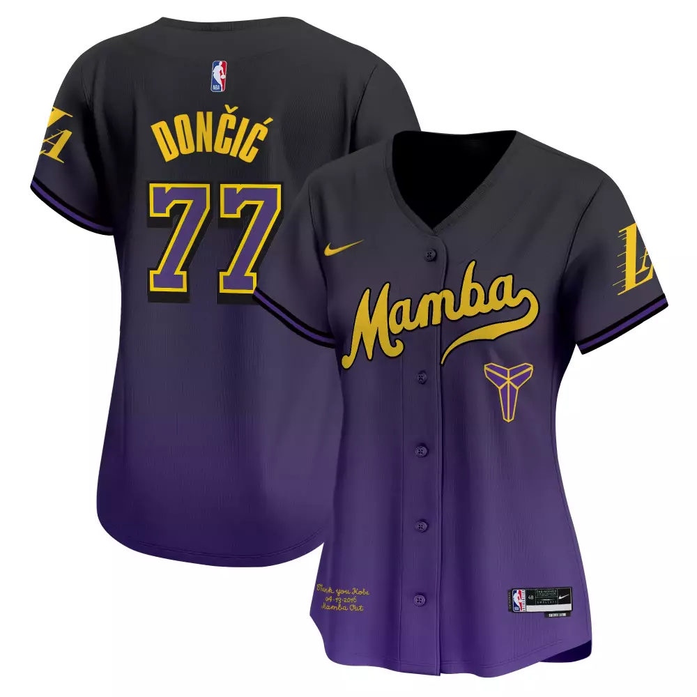 Luka Doni 77 Los Angeles Lakers Jersey Purple Mamba Day Kobe Bryant Men Alternate