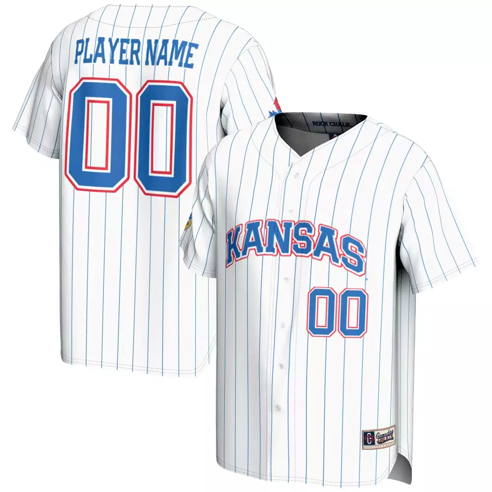 Kansas Jersey White Men Blue Red All Stitched Vapor