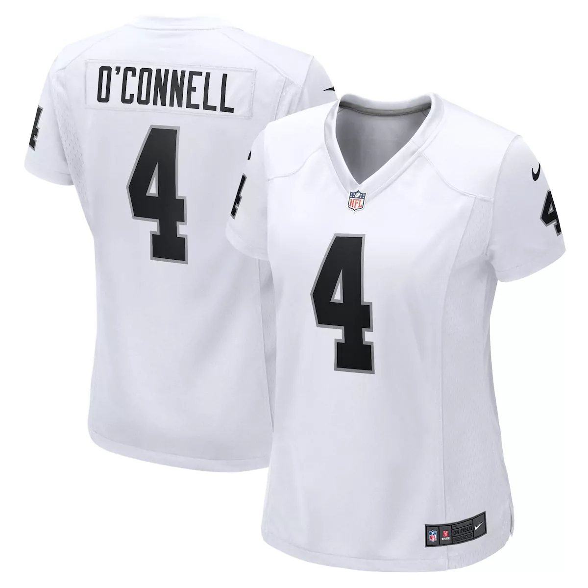 Aidan Oconnell 4 Raiders Jersey White Women Replica Black Game