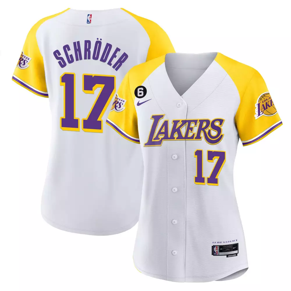 Schröder 17 Los Angeles Lakers Jersey White Women Purple Yellow Alternate All Stitched
