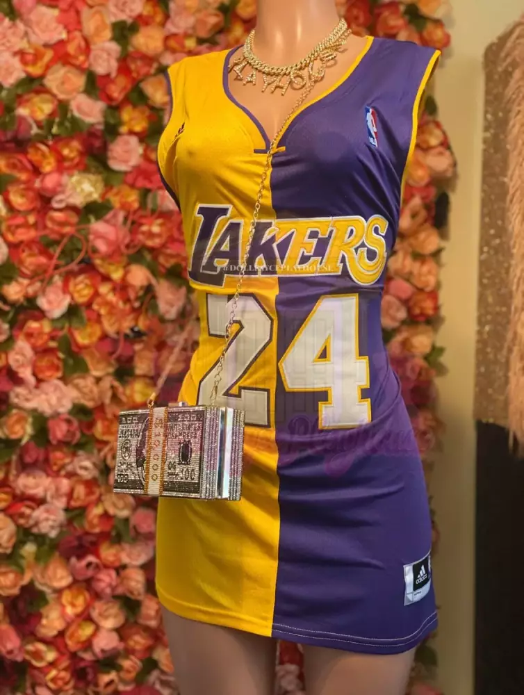 Kobe Bryant 24 Lakers Jersey Yellow Women Split Purple All Stitched