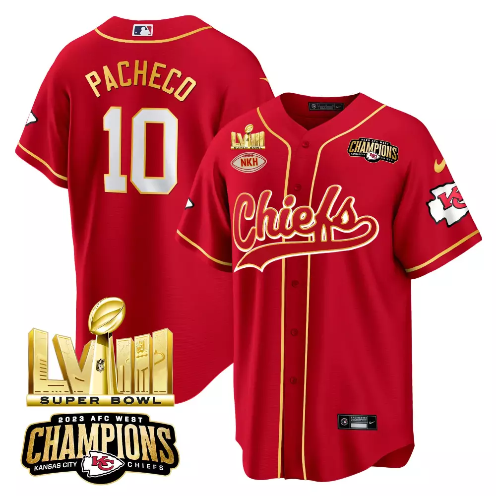 Pacheco Lviii 10 Jersey Red Super Bowl Champions Kansas City Chiefs 2023 AFC West