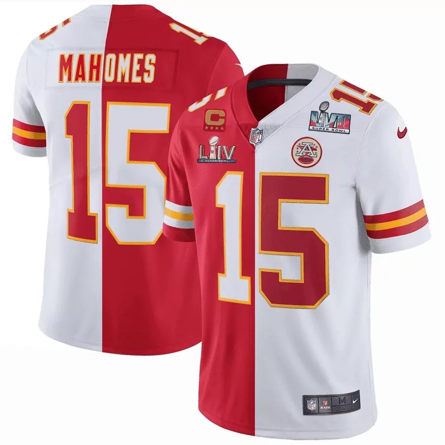 Patrick Mahomes 15 Jersey Red Super Bowl Liv Kansas City Chiefs Champions Men Split