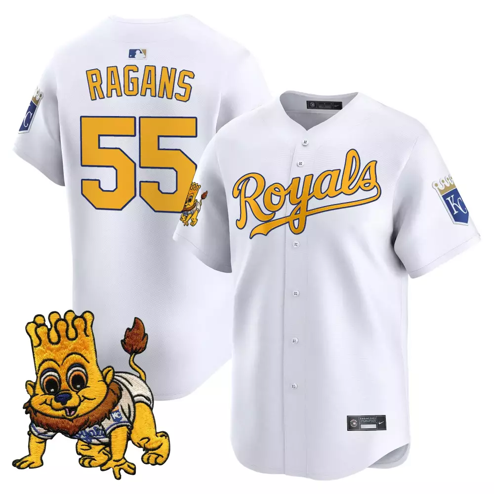 Ragans Sluggerrr 55 Royals Jersey White Kc Men Gold Royal Blue Vapor Embroidered